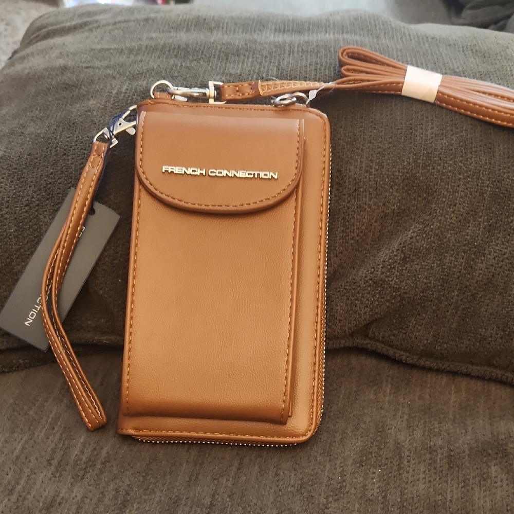 French Connection Tan Crossbody Wallet